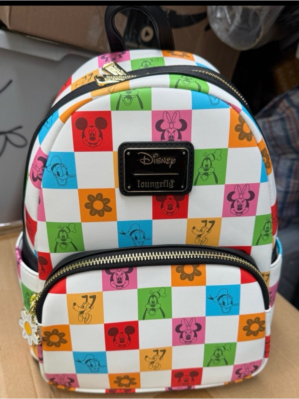 Loungefly Multicolor Checkerboard Disney Mini Backpack
